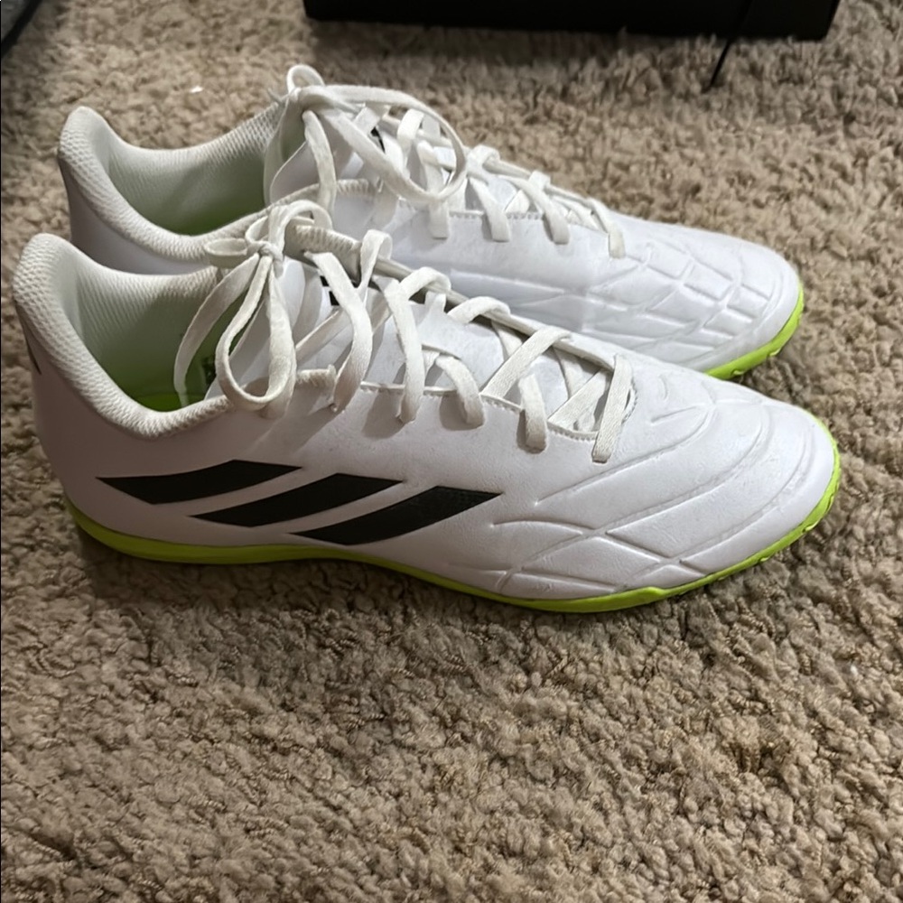 adidas White and Neon Green Athletic Shoes